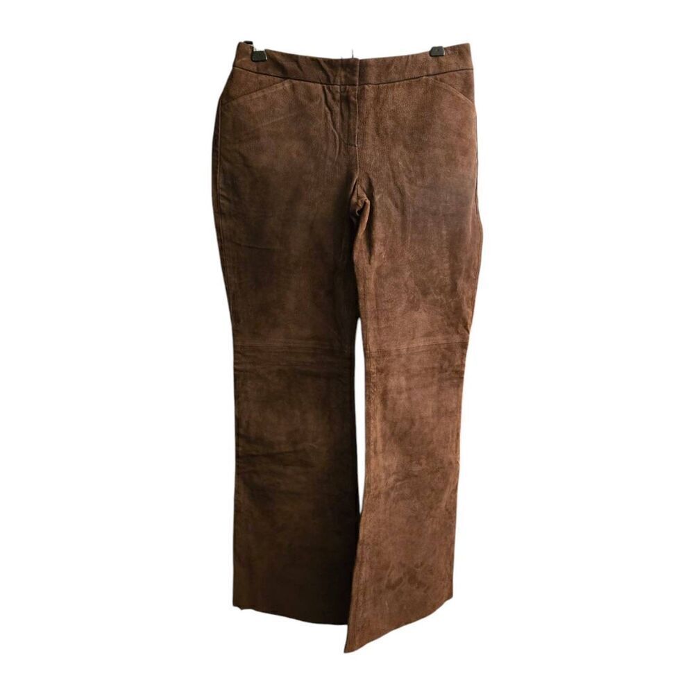 Newport News Women's Size 6 Brown Suede Leather Flare Pants